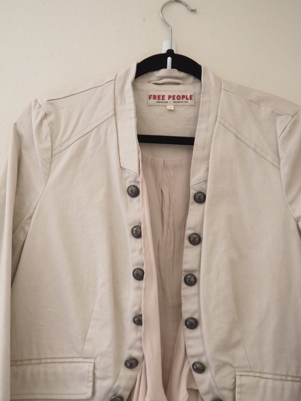 Free People Ruffles Buttons Romance Jacket sz S - Picture 6 of 10